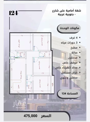 شقة للبيع في شارع الامير عبدالمجيد, حي الصواري, مدينة جدة, منطقة مكة المكرمة صورة 2