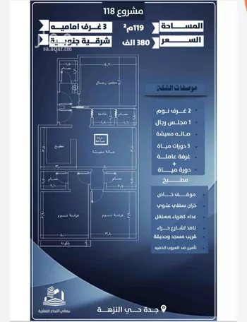 شقة للبيع في شارع احمد الرقيمي, حي النزهة, مدينة جدة, منطقة مكة المكرمة صورة 5