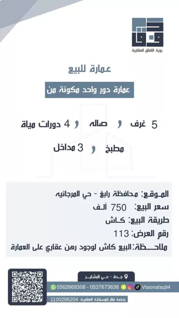 عمارة للبيع في شارع النضير بن الحارث(رضي الله ع, حي البشائر, مدينة جدة, منطقة مكة المكرمة