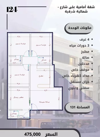 شقة للبيع في شارع الامير عبدالمجيد, حي الصواري, مدينة جدة, منطقة مكة المكرمة صورة 2