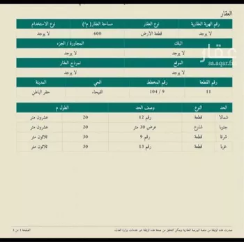 أرض للبيع في شارع مسقط, حي الفيحاء, مدينة حفر الباطن, المنطقة الشرقية صورة 4