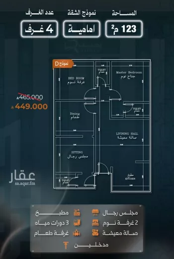 شقة للبيع في حي النزهة, مدينة جدة, منطقة مكة المكرمة