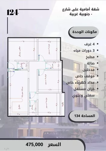 شقة للبيع في شارع الامير عبدالمجيد, حي الصواري, مدينة جدة, منطقة مكة المكرمة صورة 4