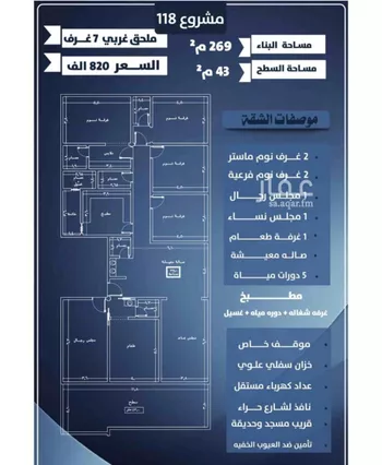 شقة للبيع في شارع احمد الرقيمي, حي النزهة, مدينة جدة, منطقة مكة المكرمة