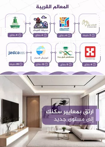 شقة للبيع في شارع احمد بن عيسى الرومي, حي الفيحاء, مدينة جدة, منطقة مكة المكرمة صورة 3