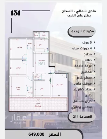 شقة للبيع في شارع الامير عبدالمجيد, حي الصواري, مدينة جدة, منطقة مكة المكرمة صورة 2