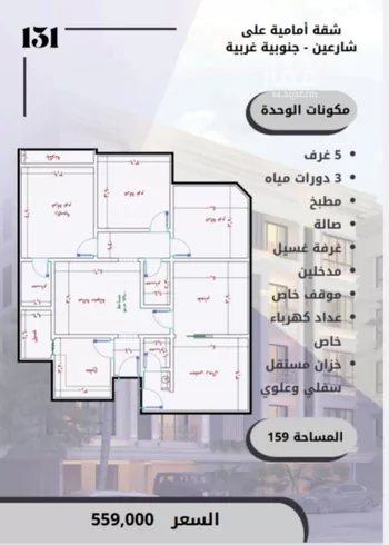 شقة للبيع في شارع الامير عبدالمجيد, حي الصواري, مدينة جدة, منطقة مكة المكرمة صورة 4