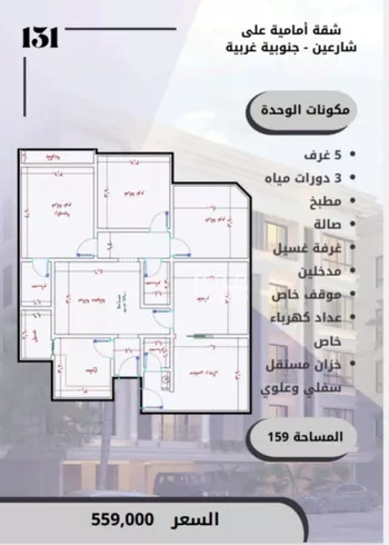 شقة للبيع في شارع الامير عبدالمجيد, حي الصواري, مدينة جدة, منطقة مكة المكرمة صورة 3
