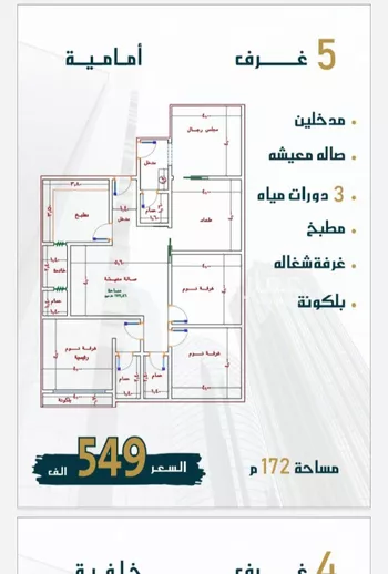 شقة للبيع في شارع الامير عبدالمجيد, حي الصواري, مدينة جدة, منطقة مكة المكرمة صورة 2