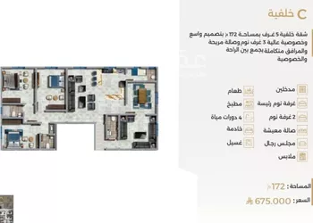 شقة للبيع في شارع ابو سفيان مدلوك, حي النعيم, مدينة جدة, منطقة مكة المكرمة