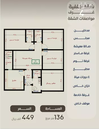 شقة للبيع في شارع ظعفرانه, حي النزهة, مدينة جدة, منطقة مكة المكرمة صورة 3