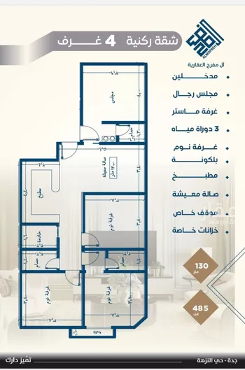 شقة للبيع في شارع النخيلات, حي الفيحاء, مدينة جدة, منطقة مكة المكرمة صورة 3