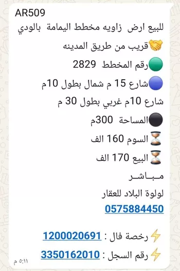 أرض للبيع في شارع رياض احمد مانع الفيصل, حي الودي, مدينة حائل, منطقة حائل