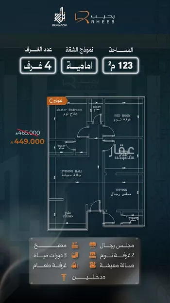 شقة للبيع في حي النزهة, مدينة جدة, منطقة مكة المكرمة صورة 4