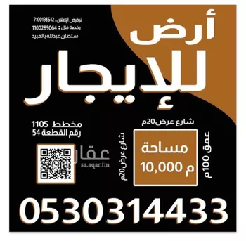 أرض للإيجار في حي منطقة مفتوحة تابعة لبلدية العزيزية, مدينة الرياض, منطقة الرياض