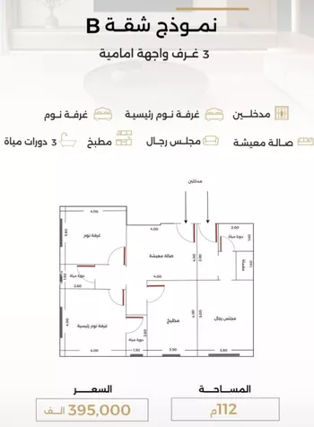 شقة للبيع في شارع الناصر بن الأحمر, حي الصفاء, مدينة جدة, منطقة مكة المكرمة صورة 3