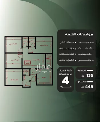 شقة للبيع في شارع البرك, حي النزهة, مدينة جدة, منطقة مكة المكرمة صورة 3