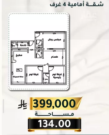شقة للبيع في شارع الاسود, حي الثغر, مدينة جدة, منطقة مكة المكرمة