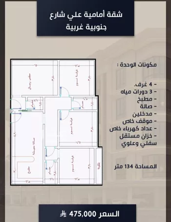 شقة للبيع في شارع الامير عبدالمجيد, حي الصواري, مدينة جدة, منطقة مكة المكرمة صورة 3
