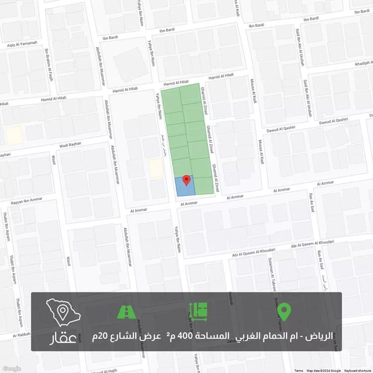أرض للبيع في شارع يحيي بن نعيم, حي أم الحمام الغربي, مدينة الرياض, منطقة الرياض