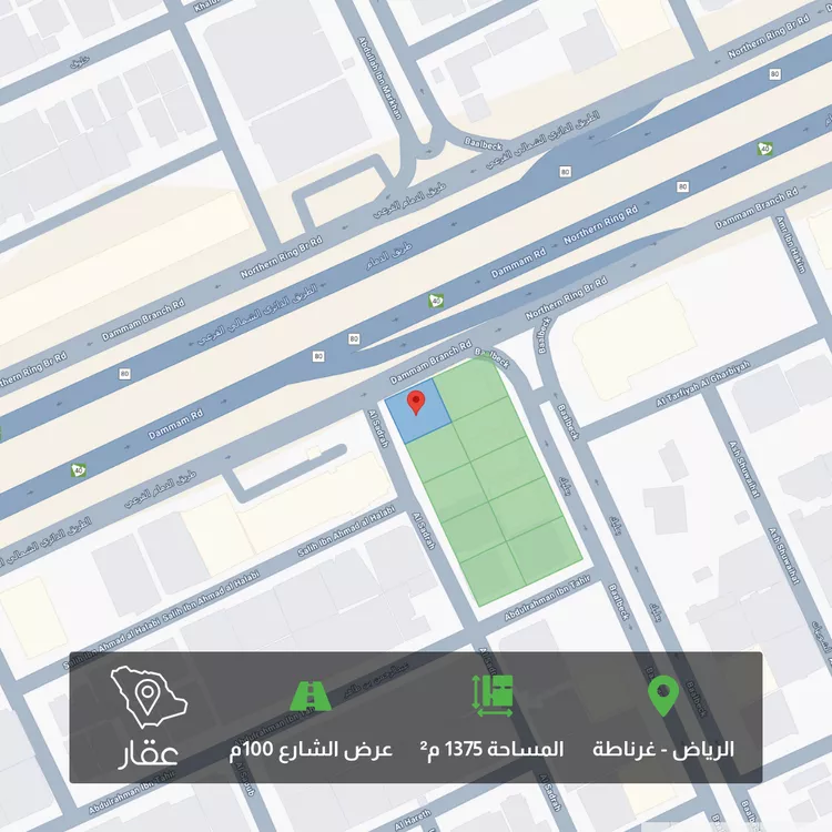 أرض للبيع في شارع طريق الدمام, حي غرناطة, مدينة الرياض, منطقة الرياض