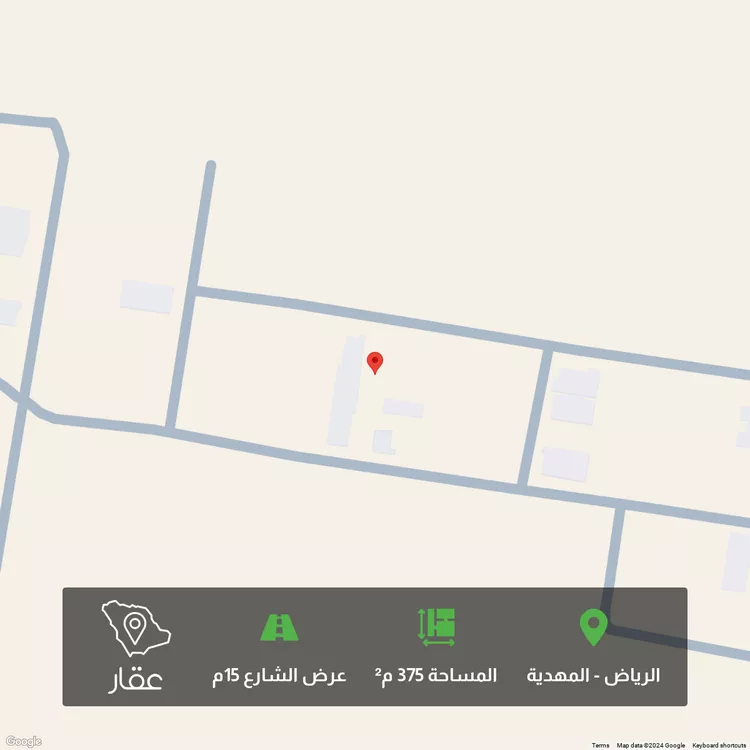 أرض للبيع في شارع عفيف الدين ظهيره, حي المهدية, مدينة الرياض, منطقة الرياض