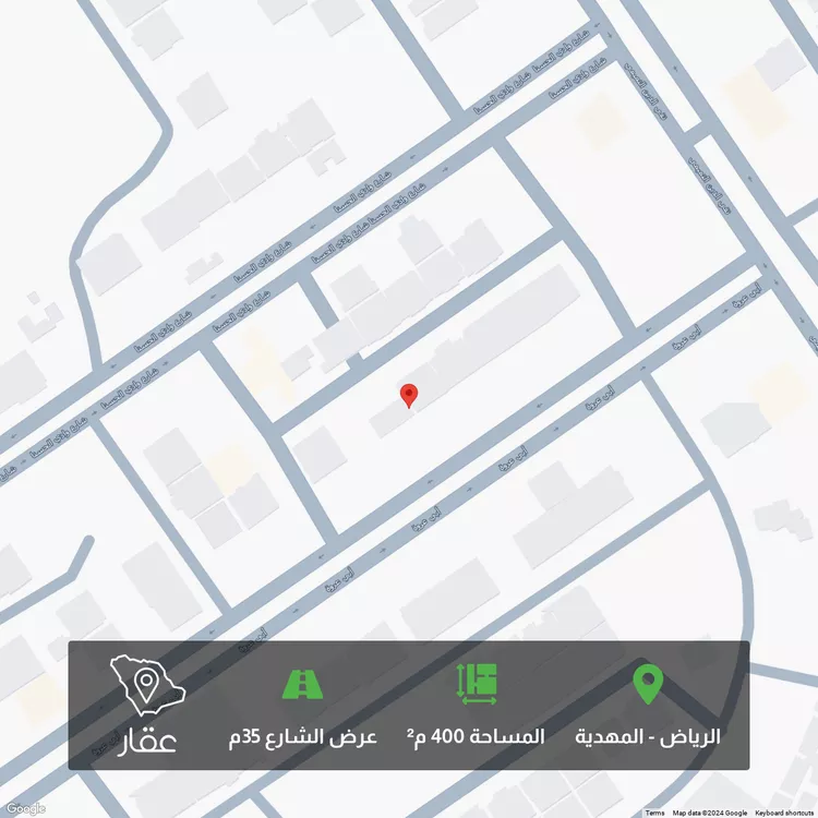 أرض للبيع في شارع جعفر الأفضلي, حي المهدية, مدينة الرياض, منطقة الرياض