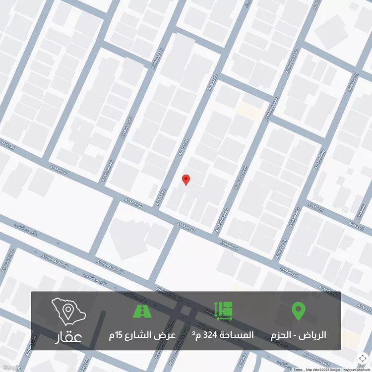 أرض للبيع في شارع المبداء, حي الحزم, مدينة الرياض, منطقة الرياض