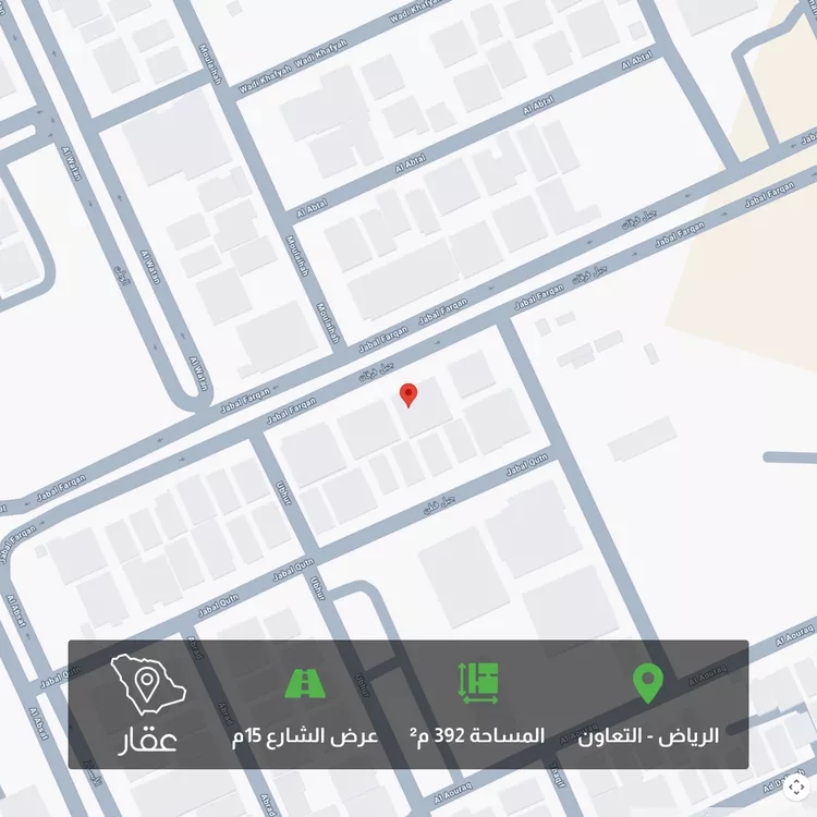 أرض للبيع في شارع جبل فرقان, حي التعاون, مدينة الرياض, منطقة الرياض