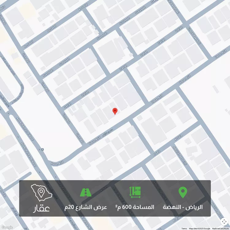 أرض للبيع في شارع حسن بن عائض, حي النهضة, مدينة الرياض, منطقة الرياض صورة 2