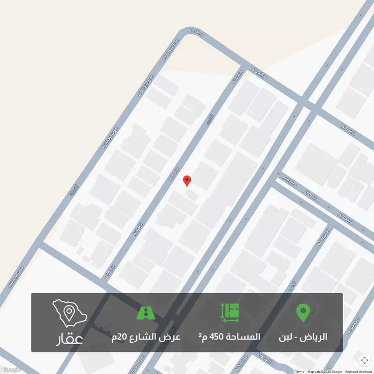 أرض للبيع في شارع الدارين, حي لبن, مدينة الرياض, منطقة الرياض