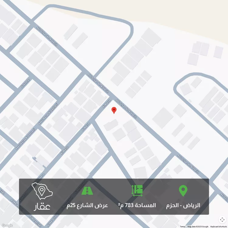 أرض للبيع في شارع سفيان بن الحارث, حي الحزم, مدينة الرياض, منطقة الرياض