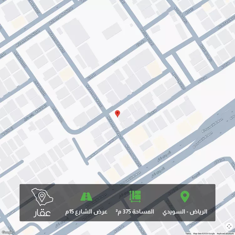 أرض للبيع في شارع محمد الرهوني, حي السويدي, مدينة الرياض, منطقة الرياض