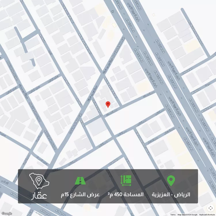 أرض للبيع في شارع الحسنان, حي العزيزية, مدينة الرياض, منطقة الرياض