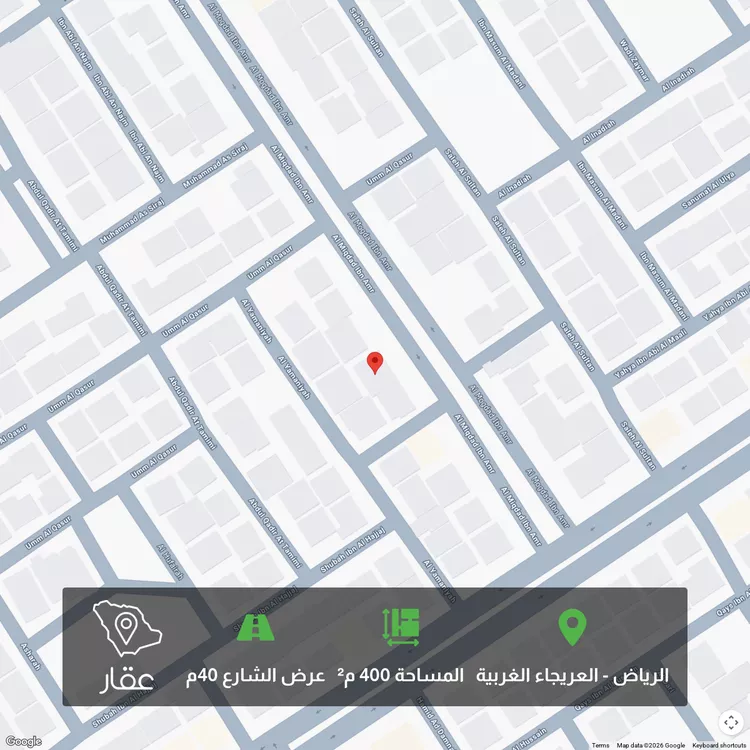 أرض للبيع في شارع المقداد بن عمرو, حي العريجاء الغربي, مدينة الرياض, منطقة الرياض