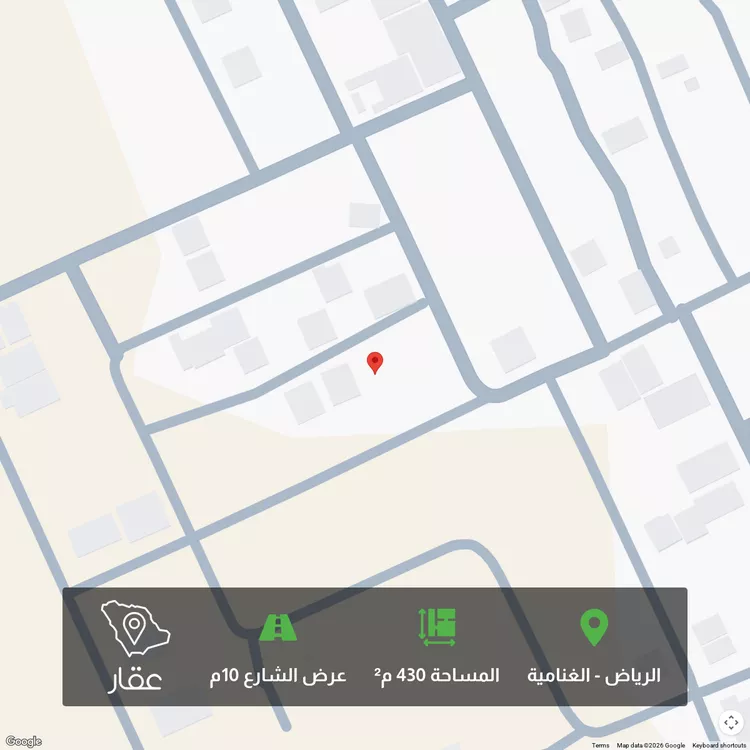 أرض للبيع في شارع عليشة, حي الغنامية, مدينة الرياض, منطقة الرياض