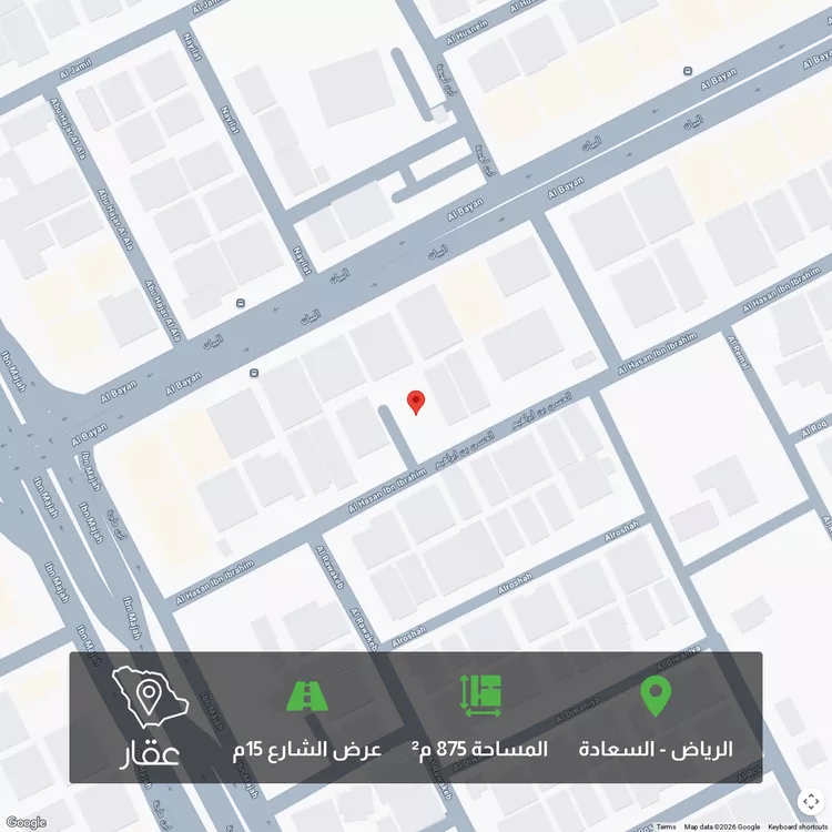 أرض للبيع في شارع الحسن بن إبراهيم, حي السعادة, مدينة الرياض, منطقة الرياض