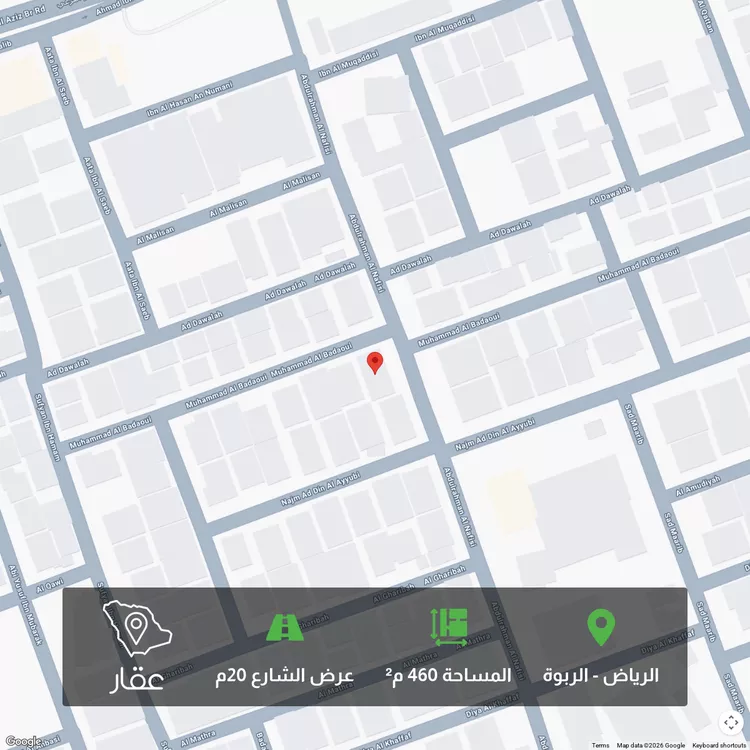 أرض للبيع في شارع محمد البدوي ، حي الربوة ، الرياض ، منطقة الرياض