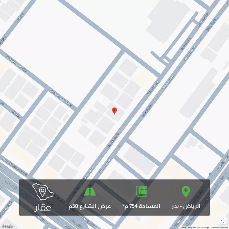 أرض للبيع في شارع ام عمارة, حي بدر, مدينة الرياض, منطقة الرياض