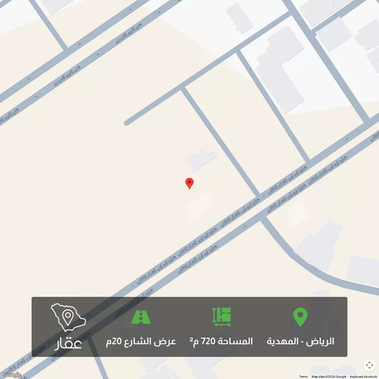 أرض للبيع في شارع إبراهيم بن أحمد البلخي, حي المهدية, مدينة الرياض, منطقة الرياض