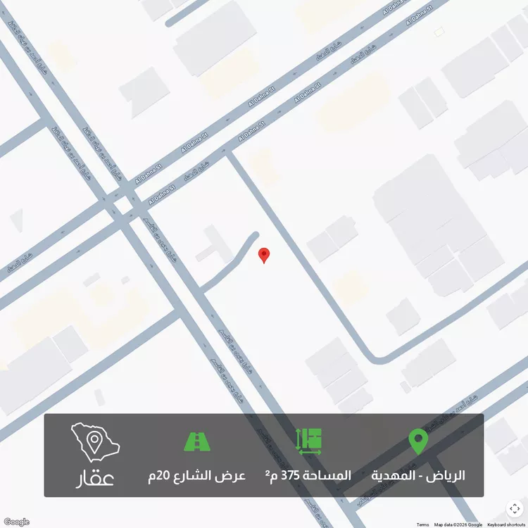 أرض للبيع في شارع جعفر بن محمد الهاشمي, حي المهدية, مدينة الرياض, منطقة الرياض