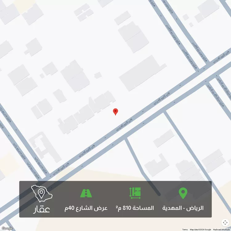 أرض للبيع في شارع تقى الدين التميمى, حي المهدية, مدينة الرياض, منطقة الرياض