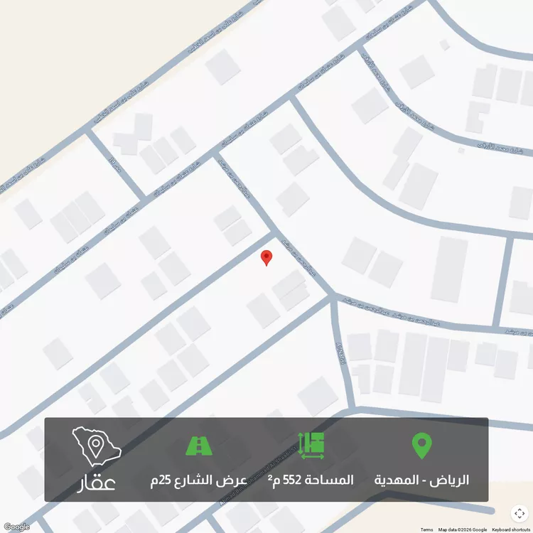 أرض للبيع في شارع ابن أحمد اللخمي, حي المهدية, مدينة الرياض, منطقة الرياض