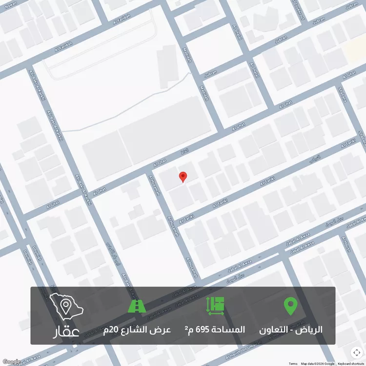 أرض للبيع في شارع الغاط, حي التعاون, مدينة الرياض, منطقة الرياض