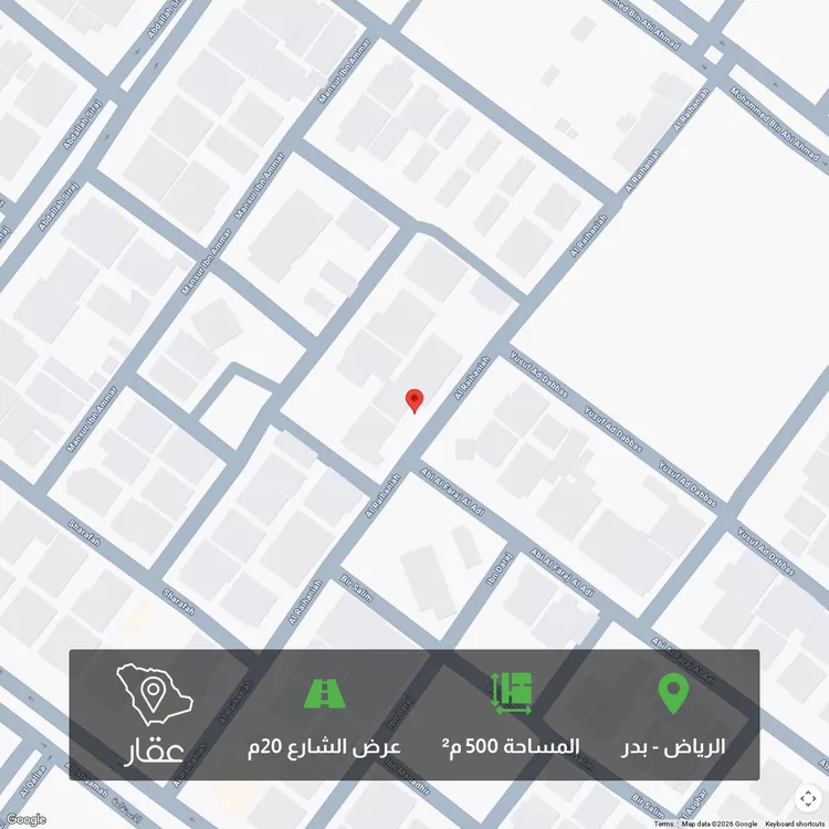 أرض للبيع في شارع الريحانية, حي بدر, مدينة الرياض, منطقة الرياض