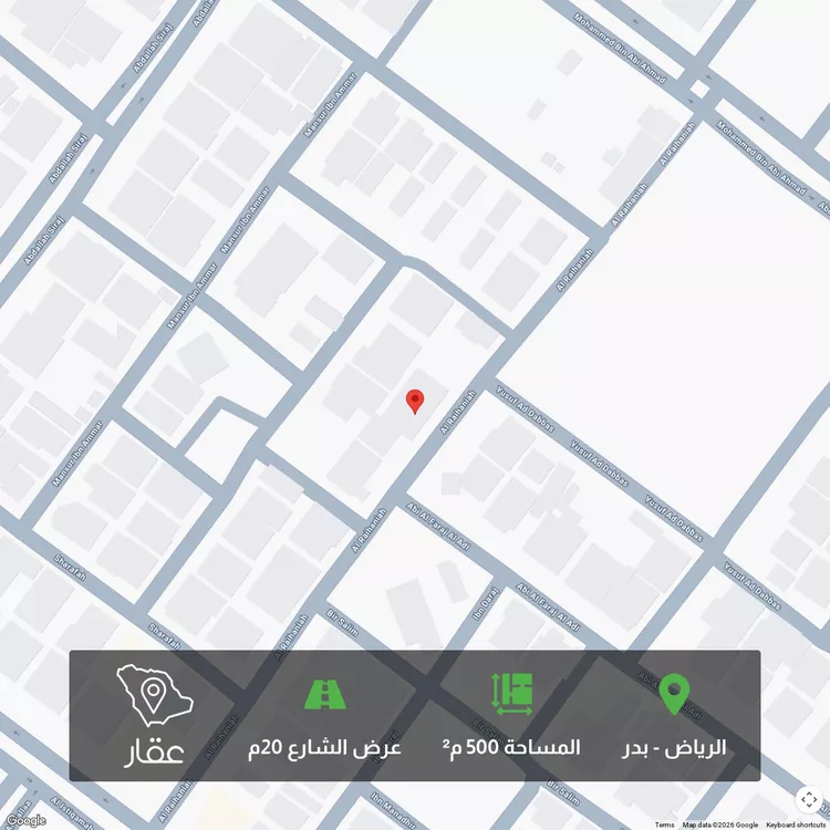 أرض للبيع في شارع الريحانية, حي بدر, مدينة الرياض, منطقة الرياض