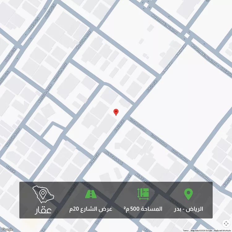 أرض للبيع في شارع الريحانية, حي بدر, مدينة الرياض, منطقة الرياض