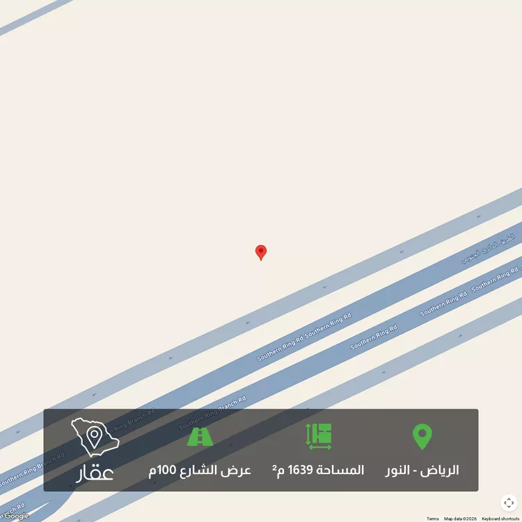 أرض للبيع في شارع امتداد ال الدائري الجنوبي الفرعي, حي النور, مدينة الرياض, منطقة الرياض