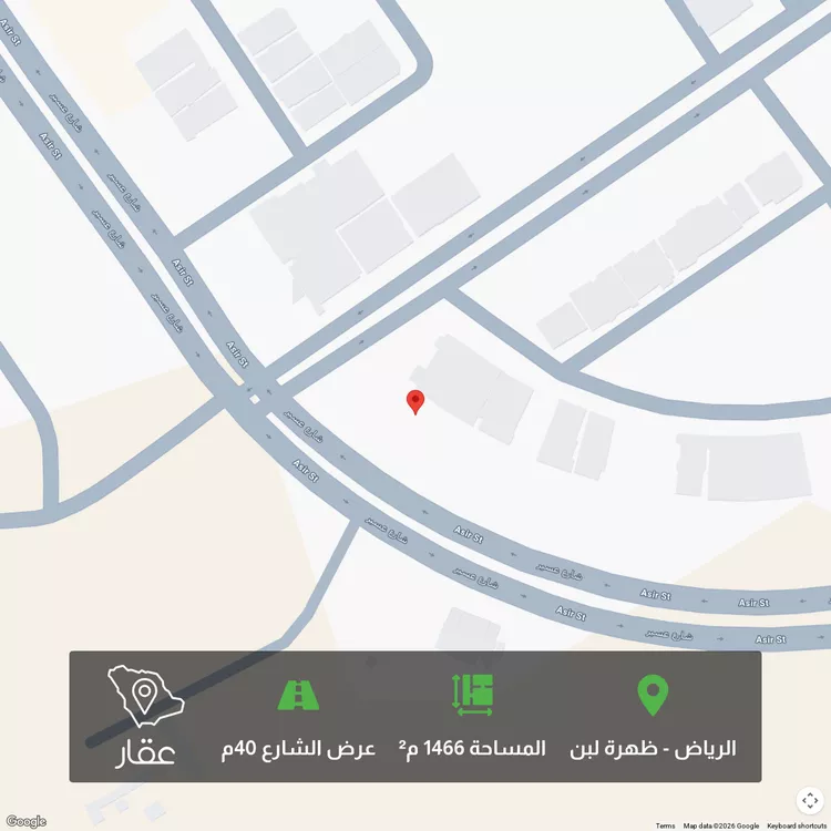 أرض للبيع في شارع عسير, حي ظهرة لبن, مدينة الرياض, منطقة الرياض