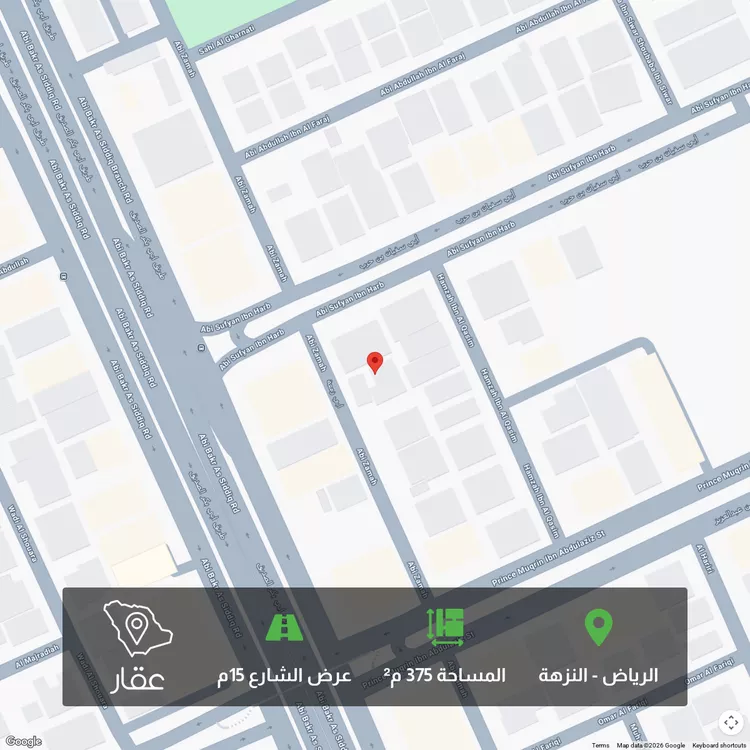 أرض للبيع في شارع أبي زمعة, حي النزهة, مدينة الرياض, منطقة الرياض